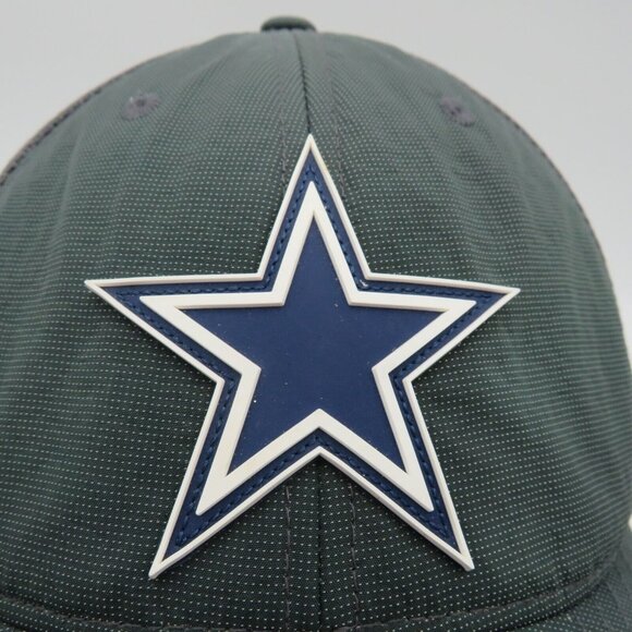 Dallas Cowboys Hat NFL Football Stretch Flex Fit Cap Gray Blue Rubber Logo Patch - Picture 4 of 12